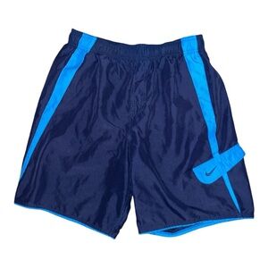 Men’s Nike swim trunks size medium volley shorts quick dry built in briefs blue